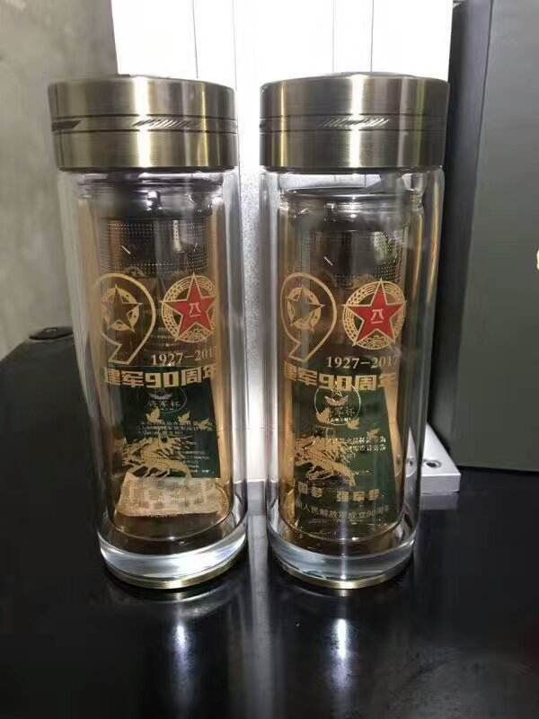 廣告杯-迎來(lái)天津客戶(hù)訂購雙層玻璃杯